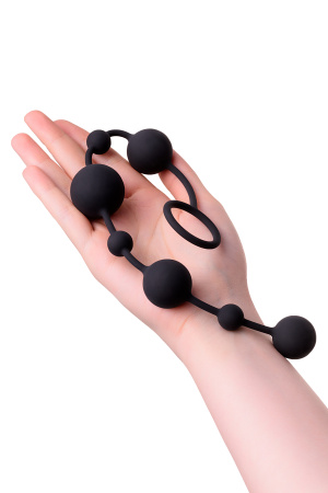 Анальная цепочка  TOYFA A-Toys CORON, силикон, черный, 35,9см