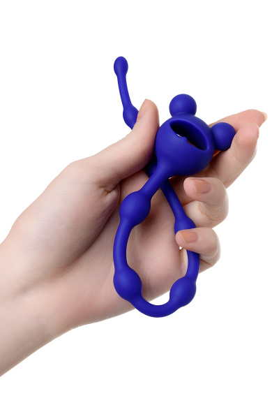 Анальная цепочка TOYFA ToDo  FROGGY, силикон, синяя, 27,4 см, Ø 1,4 см