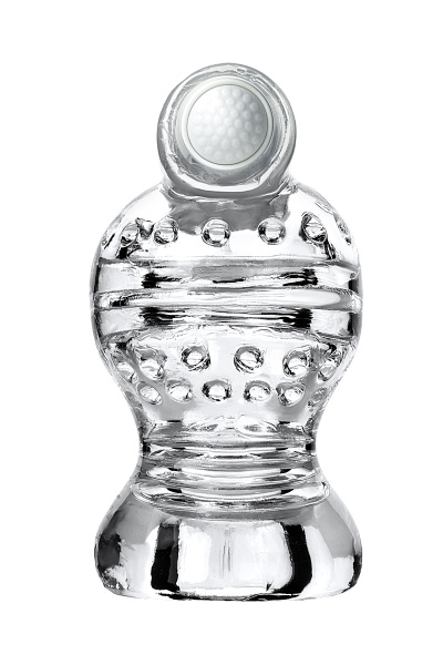 Мастурбатор нереалистичный TOYFA Lingam  Shakti, прозрачный, 9 см