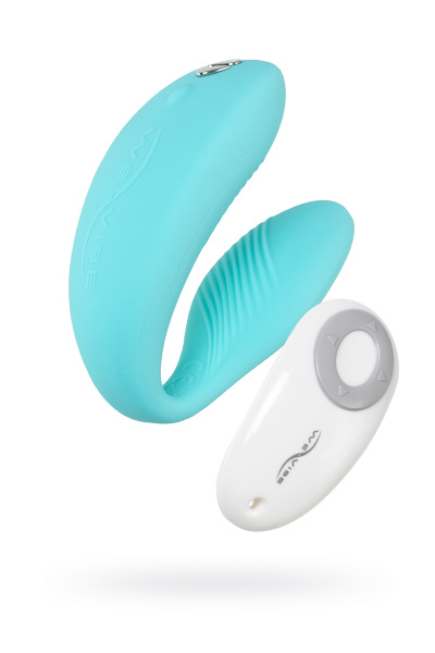 Вибратор для пар WE-VIBE Sync 2 зеленый вельвет,силикон,7,5 см.